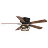 48in Indoor Matte Black Reversible Flush Mount Ceiling Fan with AC Motor Remote
