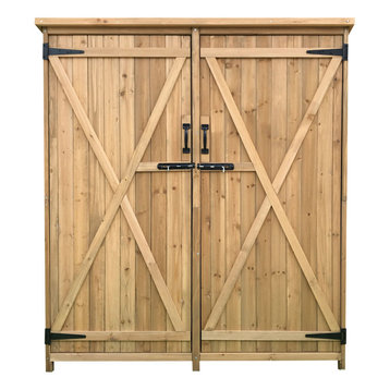 Outdoor Wooden Storage Shed for Tools, With Shelf and Latch