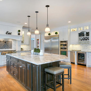 Shore Style White and Pewter Kitchen