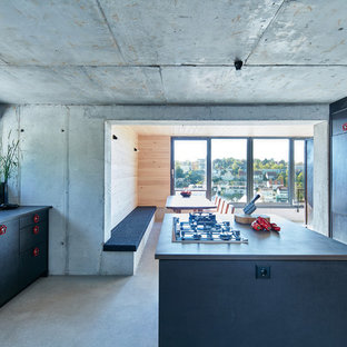 75 Beautiful Blue Kitchen With Concrete Countertops Pictures