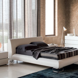 Italian Upholstered Bed Lotto White by Rossetto - $2,425.00 - Platform Beds