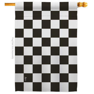 Black Checker Special Occasion Merchant House Flag