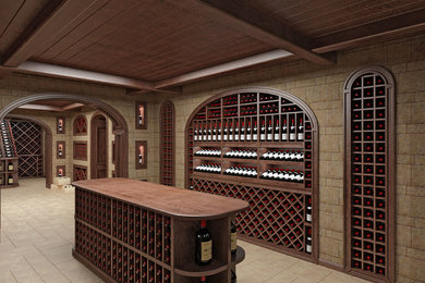Свежая идея для дизайна: винный погреб в стиле неоклассика (современная классика) - отличное фото интерьера