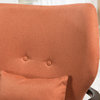 GDF Studio Kama Accent Armchair, Orange/Espresso