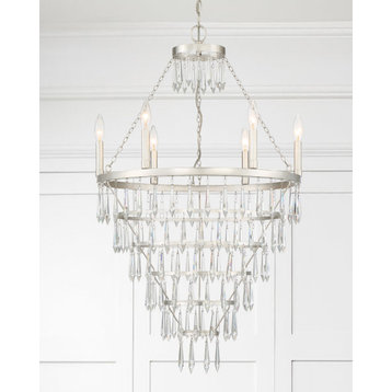 Crystorama Lighting Group LUC-A9066 Lucille 6 Light 24"W Crystal - Antique