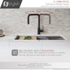 Single Handle Pull-Down Dual Mode Kitchen Faucet in Stainless Steel Matte Black