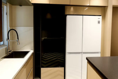 Luxury Island Kitchen with Hidden Sliding Spice Rack | Merlin 5th Avenue Kolkata
