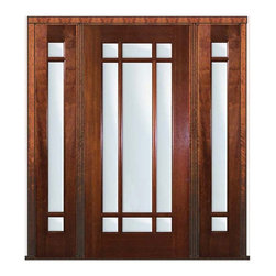Pre-hung French Side lights Door 80 Mahogany 9 Lite Marginal - Patio Doors