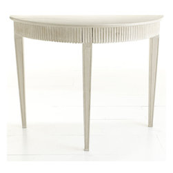 Swedish Demilune Console - Ivory - Buffets And Sideboards