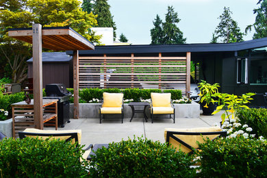 Inspiration for a contemporary backyard concrete patio remodel in Seattle