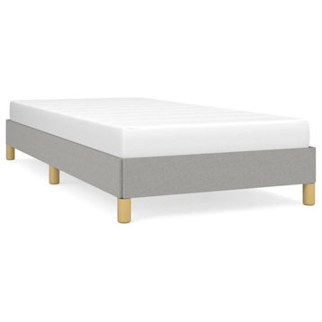 vidaXL Bed Frame Upholstered Platform Bed Light Gray 39.4"x79.9" Twin XL Fabric