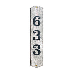 Wexford Vertical 4719 Solid Granite Address Plaque in Five Color Natural - House Numbers