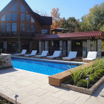Contemporary pool and spa
