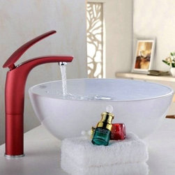 Lecce Deck Mounted Single Handle Faucet with Hot/Cold Water Mixer - Bathroom Sink Faucets