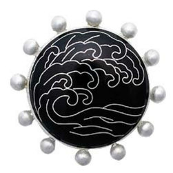 Cloisonne Beaded with Black Wave Decorative Drain - Linkasink - Bathroom Sink And Faucet Parts
