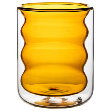 Waves Amber Water Glass, Set of 4