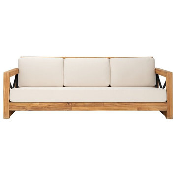 Safavieh Curacao Indoor-Outdoor Brazilian Teak 3-Seat Sofa