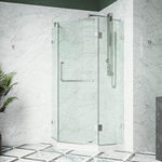 VIGO Industries - VIGO 38"x38" Piedmont Frameless Neo-Angle Shower Enclosure With Low-Profile Base - The Piedmont from VIGO instills seamless design into your bathroom with sophisticated hardware details and flawless lines. This neo-angle hinged shower door enclosure maximizes space in your bathroom with its corner installation design. Smooth hardware with a premium 7-layer finish adds shine to thick tempered glass. The door handle also doubles as a towel bar to ensure seamless walk-in shower entry and functionality. Engineered with proprietary VIGO technologies, this frameless shower enclosure provides a smooth installation process, prevents leaks and delivers lasting structural durability. The Piedmont brings luxury to your home and promises a spa-like experience.