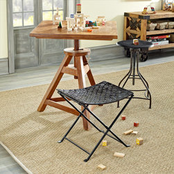 Industrial Iron Swivel Stool - Bar Stools And Counter Stools