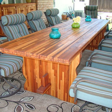 Baja Outdoor Redwood Dining Table