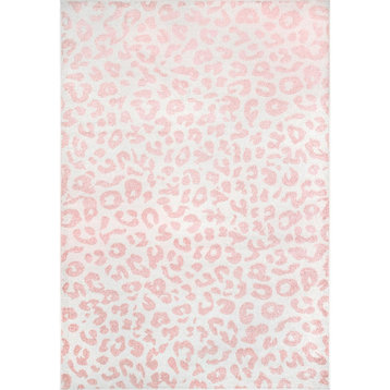 nuLOOM Leopard Print Contemporary Area Rug, Baby Pink 5'x7'5"