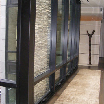 Vented Window Wall Showcasing Modern Art