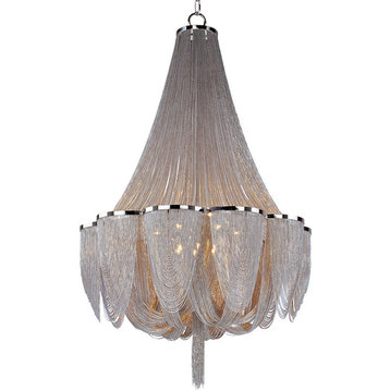 Chantilly 14-Light Chandelier, Polished Nickel