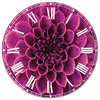 Light Purple Abstract Flower Petals Floral Metal Clock, 36x36