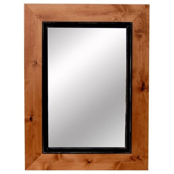 Over Mantle Two Tone Wood Framed Mirror, 18x22