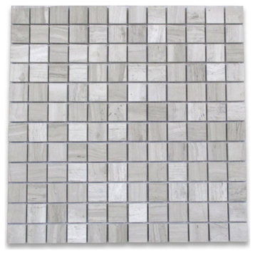 Athens Silver Cream Haisa Light Marble 1x1 Square Mosaic Tile Polished, 1 sheet