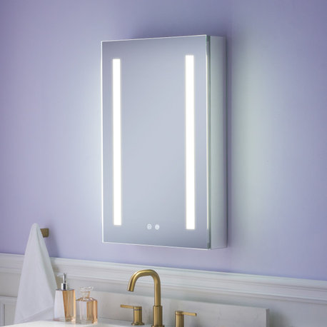 Recessed/Surface Mount LED Medicine Cabinet Mirror with Defogger, 20"x30" Right Hinge