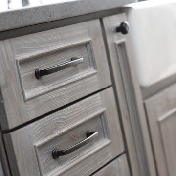 Weathered Wood Kitchen Island