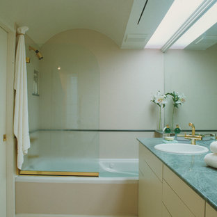 Bathroom - contemporary bathroom idea in Other with turquoise countertops