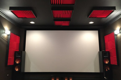 Theater with acoustic treatments
