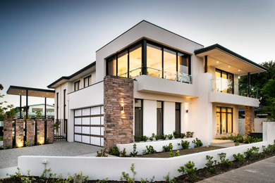 Design ideas for a two-storey exterior in Perth.