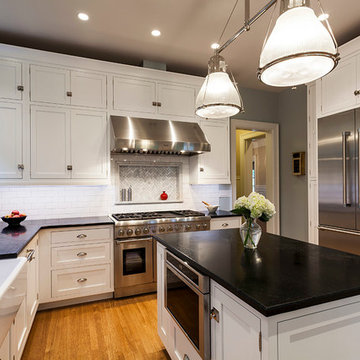 White Painted Cabinets Soapstone Countertops