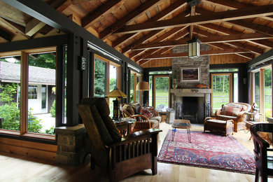 This is an example of a transitional porch design in Toronto.