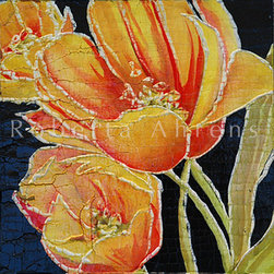 Roberta Ahrens Cracked Linen Botanical Paintings - Products