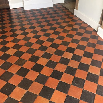 Dirty Black and Red Quarry Tiles Rejuvenated in Thame