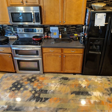 American Flag Epoxy Counter Top
