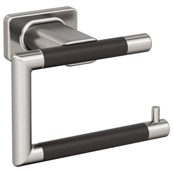 Amerock Esquire Contemporary Single Post Toilet Paper Holder, Brushed Nickel/Oil