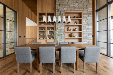 Inspiration for a contemporary dining room remodel in Other