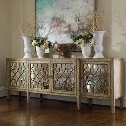 4 Door Mirrored Credenza - Products