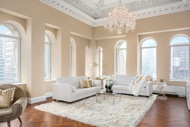 Living room - contemporary open concept living room idea in New York