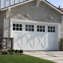 Traditional Wood Garage Doors - Barn X with French windows - Garage Doors And Openers