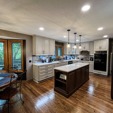 Two Tone White and Wood Kitchen