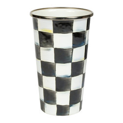 Courtly Check Enamel Tumbler - 20 Ounce | MacKenzie-Childs - Everyday Glasses