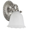 One Light Decorative Bath Sconce With Glass, 1 Bulb
