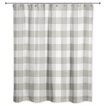 Khaki Buffalo Check 71x74 Shower Curtain