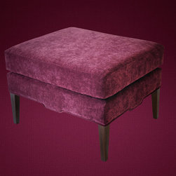 Metaphor | Contemporary Ottoman/Footstool with Tapered Wooden Legs - Footstools And Ottomans
